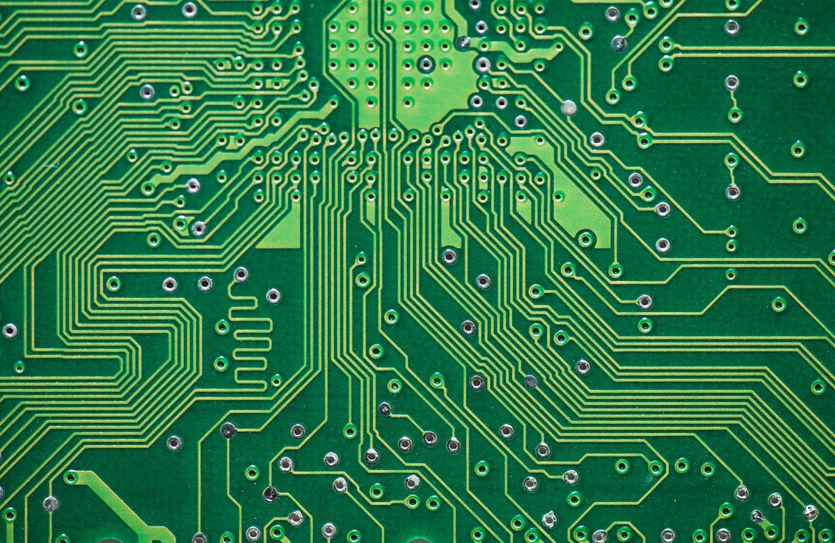 Green circuit-board traces