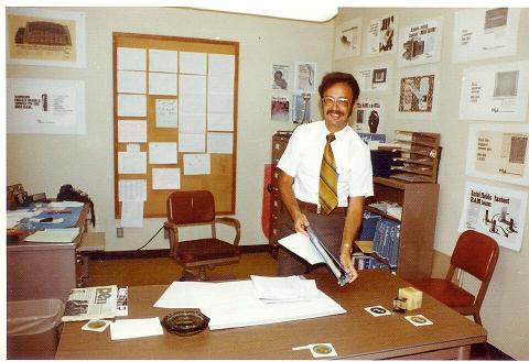 Andrew Grove in his Intel office — the company's longtime CEO, who died in 2016.