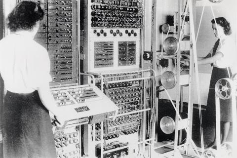 The Colossus codebreaking computer at Bletchley Park, built under Tommy Flowers.