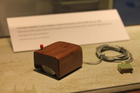 A replica of Douglas Engelbart's first computer mouse.