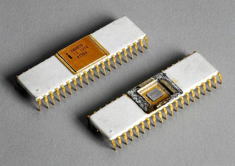 An Intel 8080 microprocessor.