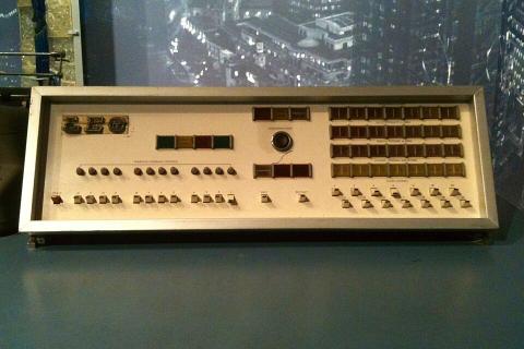 The console of a LEO (Lyons Electronic Office) computer — among the first business computers.