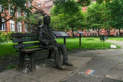 The Alan Turing Memorial in Manchester's Sackville Gardens.