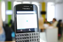 A BlackBerry smartphone.