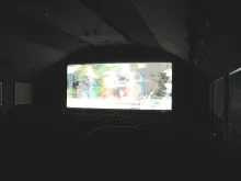 A cinema screen — the SSEC made an early appearance on the silver screen.