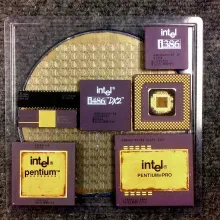 Intel microprocessors across the generations, from the 386 to the Pentium Pro.