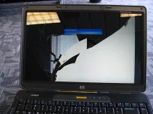 A laptop computer.