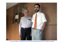 Paul Baran (left), a pioneer of packet switching, at the RAND Corporation.