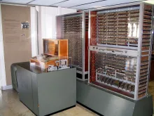 A reconstruction of Konrad Zuse's Z3 computer at the Deutsches Museum.